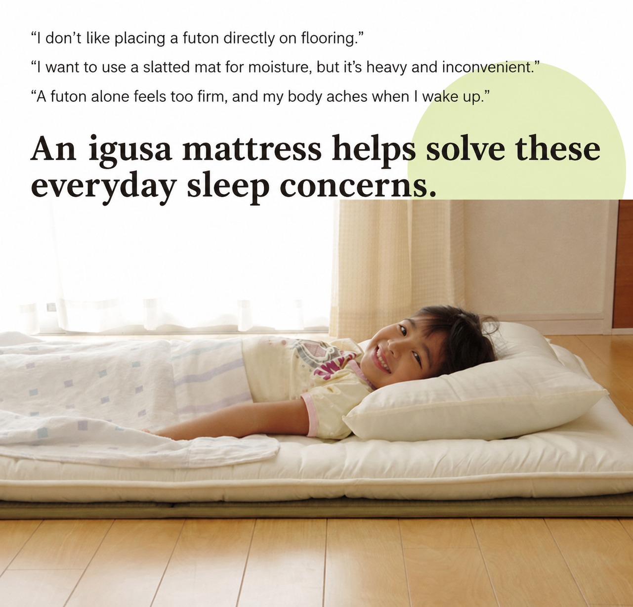 Igusa Mattress Igusa helps manage moisture