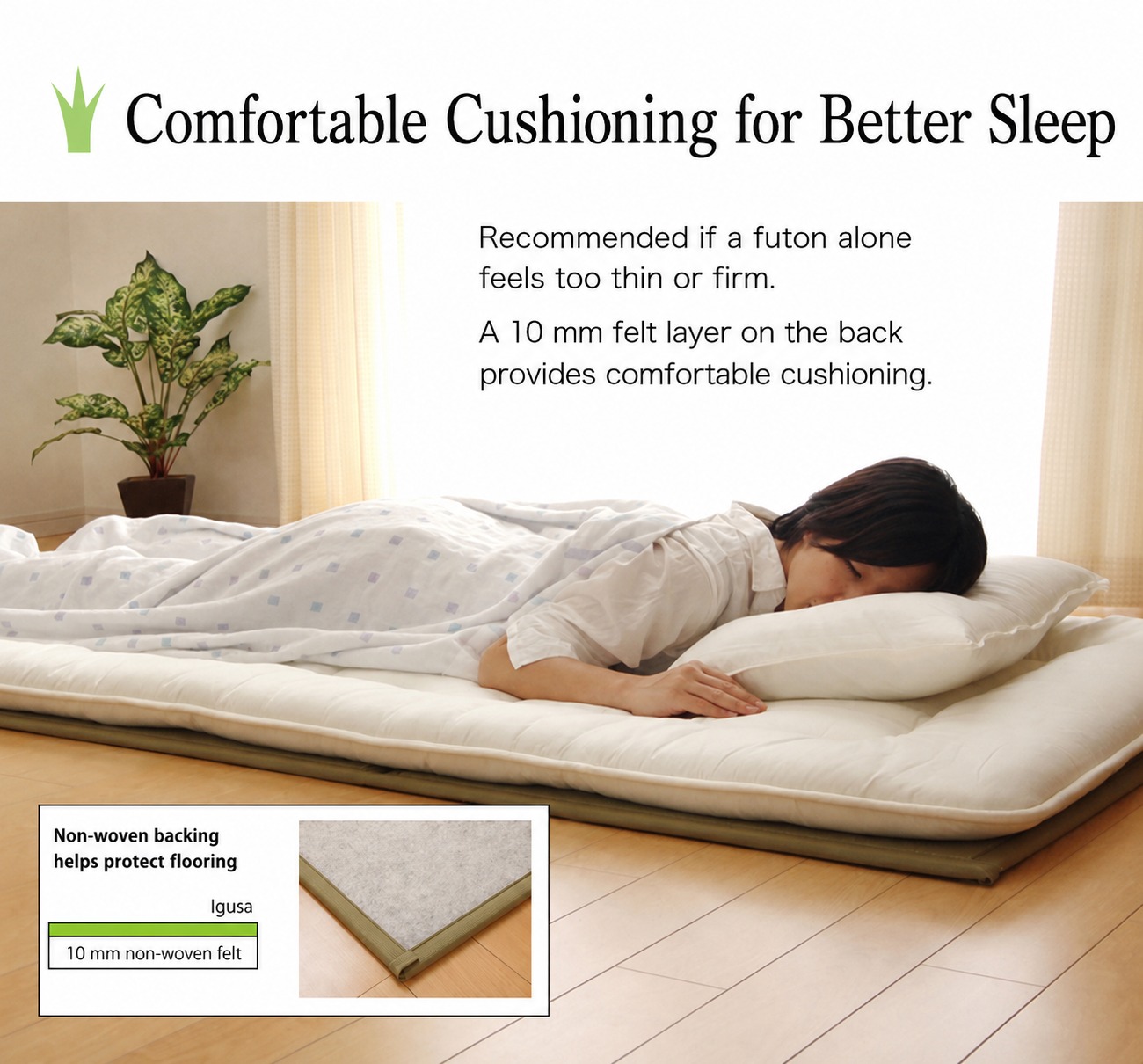 Igusa Mattress Helps reduce floor chill