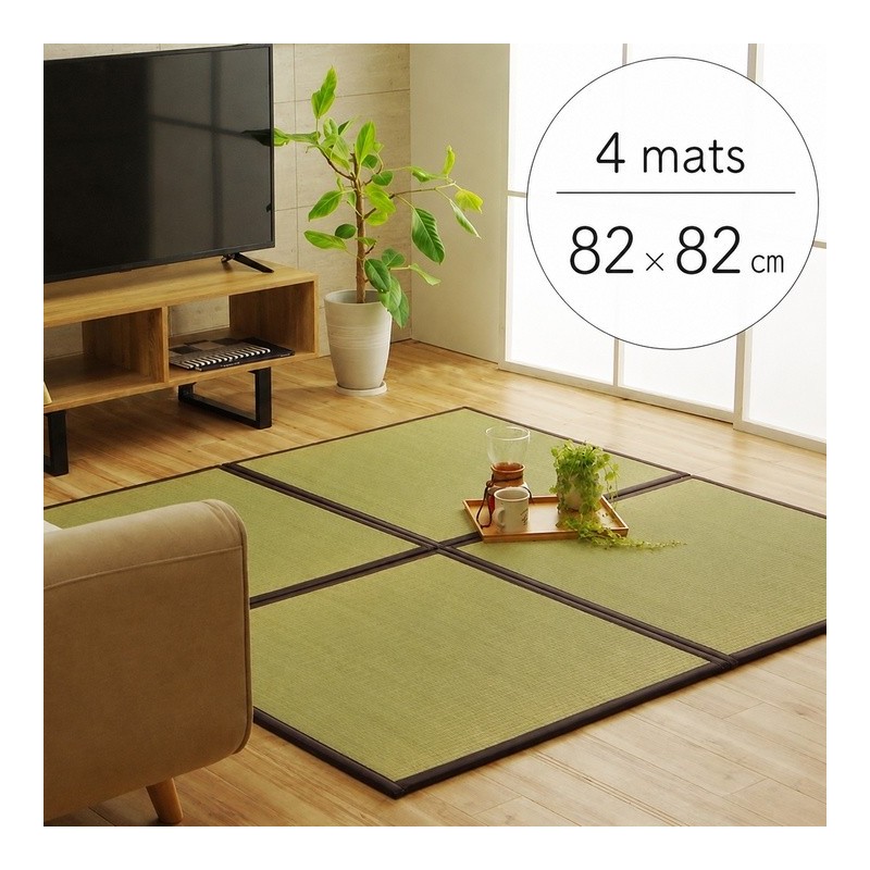 Tenryu tatami mat 82×82×1.7cm / 4 mats / Brown