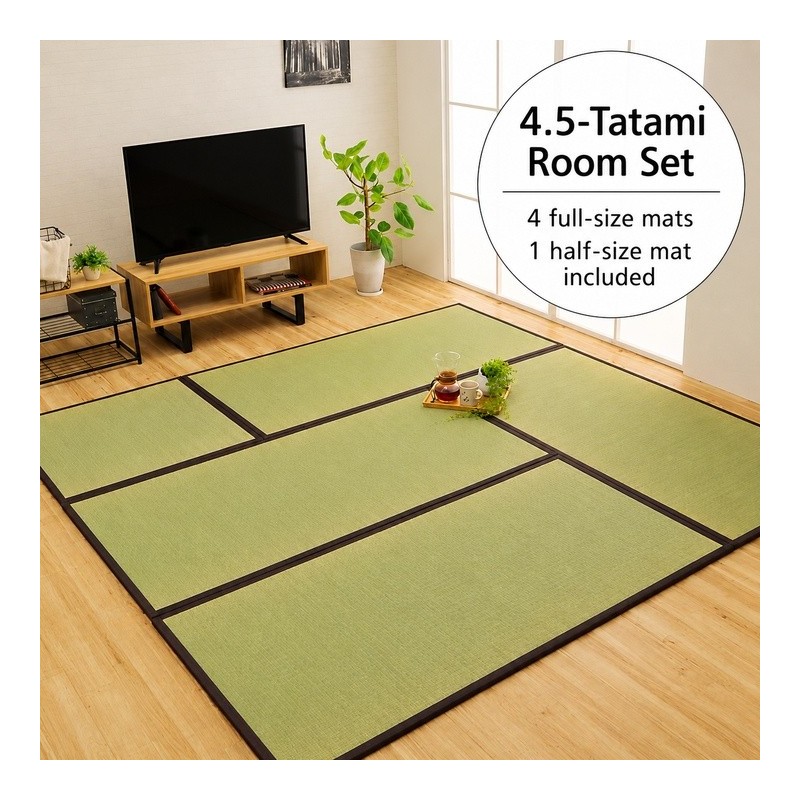 Tenryu tatami mat 82×164×1.7cm ×4 + 82×82×1.7cm ×1 / 5 mats / Brown